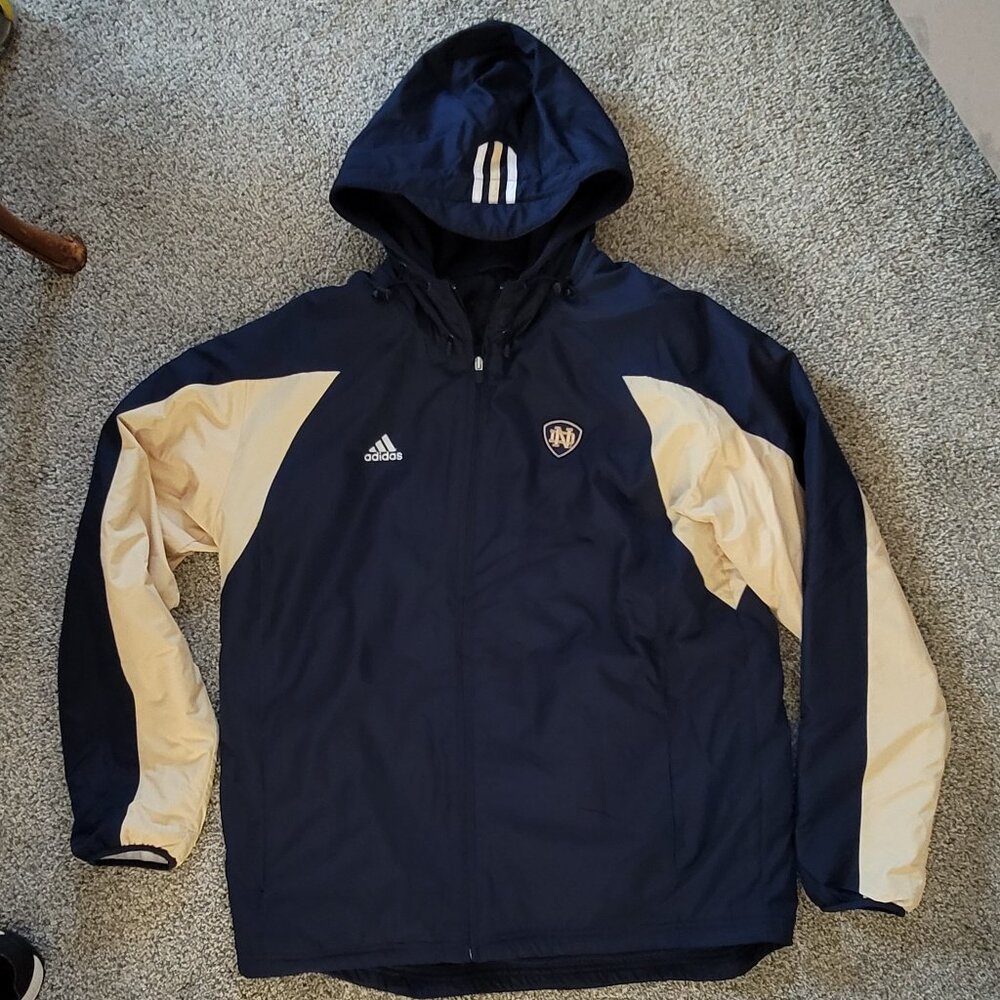 Men's Adidas Notre Dame Hooded Jacket Large